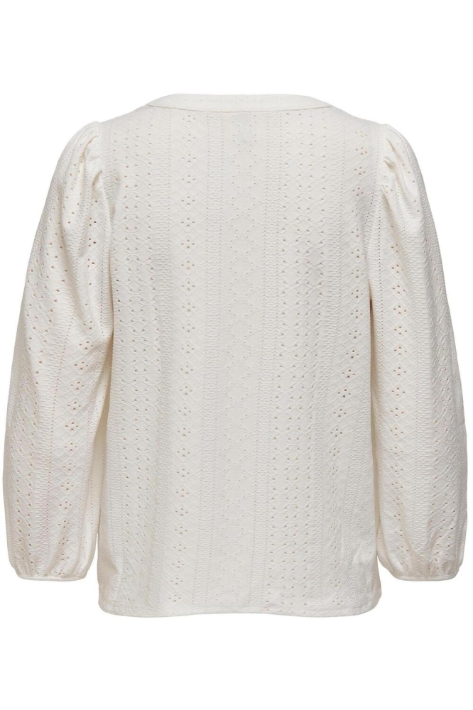 ONLSANDRA 3/4 SPLIT TOP JRS 15293379 Cloud Dancer